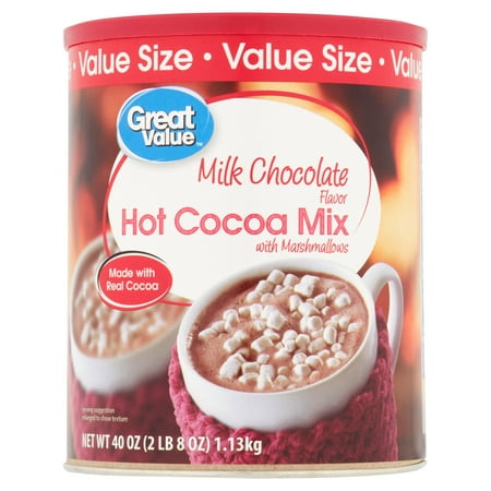(4 Pack) Great Value Hot Cocoa Mix, Milk Chocolate with Marshmallows, Value Size, 40 (Best Store Brand Hot Chocolate)