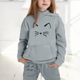 thumbnail image 2 of CUZIBR Toddler Girls Outfit Sweatsuit Solid Thick Warm Hoodie Pullove Tops Pants Loose Casual Relaxed Comfy Sweat Suit Sweatsuit Clothing Sets,Grey,12-13 Years, 2 of 6
