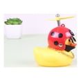 thumbnail image 4 of Adornos de coche de juguete de pato de goma, decoraciones de tablero de coche de pato amarillo, gafas de pato geniales con casco de hélice (mariquita), 4 of 5