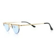 thumbnail image 5 of Funky Cropped Half Circle Flat Top Half Metal Rim Hippie Sunglasses Gold - Blue, 5 of 7