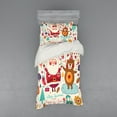 thumbnail image 1 of Ambesonne Christmas Bedding Set 3 Pcs, Santa and Teddy Bear, Twin XL, Multicolor, 1 of 3