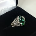 thumbnail image 5 of HeartsAndYou 1ct Natural Green Emerald Wide Filigree Engagement Ring 14k SOLID White Gold, 5 of 9