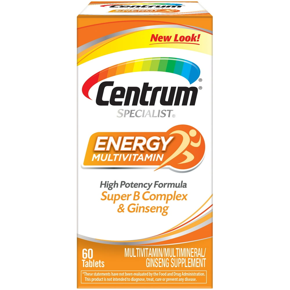 Centrum Specialist Energy Adult Multivitamin and Ginseng Supplement