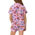 thumbnail image 3 of Fourth Of July Girls Pajamas Size 10-11 Years Short Sleeve Pajamas Cute Cartoon Clothes Comfy Fit Short Sleeve Kids Summer Trendy Sleepwear Clothes Set, 3 of 3