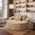 thumbnail image 3 of Ovios 58" Oversized Lounge Chair Round Cloud Deep Seat Accent Chair Plush Corduroy Boneless Sofa Chair for Living Room, Beige, 3 of 12