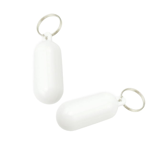 Anillo de llavero flotante Figuración secundaria anti-perdida Peso ligero sólido Llavero de color brillante para la navegación surfeando deportes al aire libre White2pcs Eigraketly OD019474-03