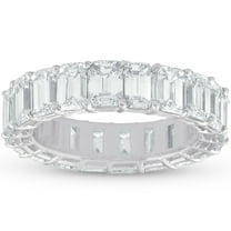 Pompeii 7ct Emerald Cut Diamond Platinum Eternity Wedding Ring Lab Grown ((F),VS1-VS2)