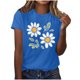 thumbnail image 1 of Camisas de Manga Corta para las Mujeres Moda Casual Impresión Cuello Redondo Suéter Tee Blusas, 1 of 3