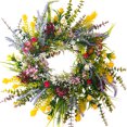 thumbnail image 1 of Corona de flores silvestres de primavera para puerta delantera, corona Artificial de flores secas para colgar en casa, centro comercial, decoración de boda, 1 of 9