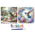thumbnail image 1 of Kit Pintura Por Números Sobre Lienzo Arte Al Óleo Artesanal Imagen Colibrí 40x40cm 2 Uds., 1 of 9