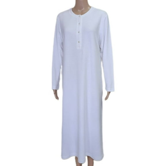 P.Jamas Winter Pique Placket Gown 384310/B