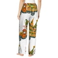 thumbnail image 2 of Disketp Thanksgiving Truck Print Women's Comfy Pajama Pants Casual Drawstring Palazzo Lounge Wide Leg Pants, 2 of 7
