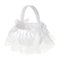 thumbnail image 2 of Cesta de boda, cesta de flores para niña, cesta de almacenamiento ligera decorada con lazos, accesorio decorativo de boda para tiendas, patio y, 2 of 9