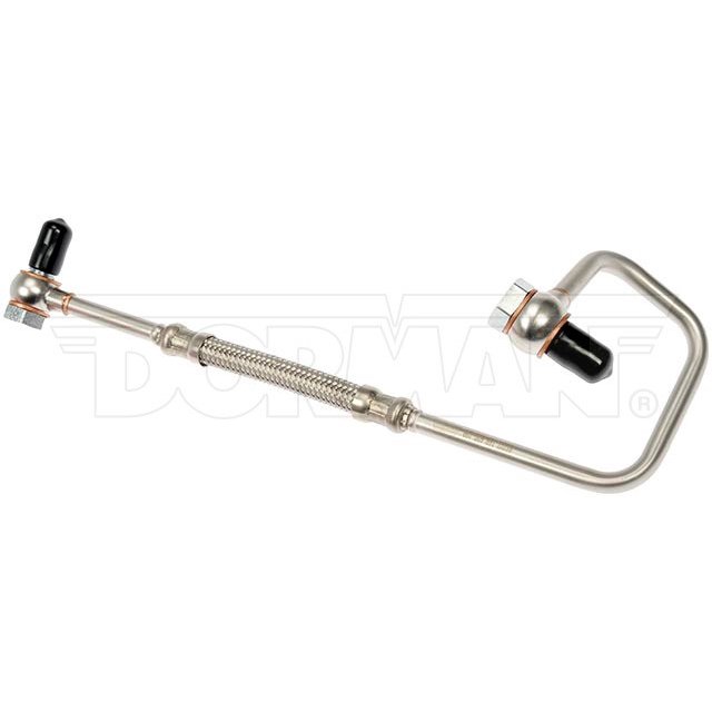 Dorman Turbocharger Oil Feed Line 667-509 OE Solutions; OE Replacement; Aluminum; 11 Inch Length; With Two Banjo Bolt And Washers