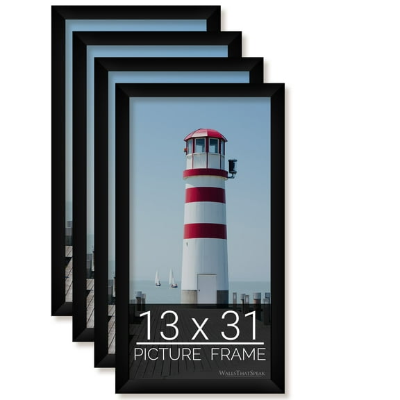 13x31 Black Picture Frame for Puzzles Posters Photos or Artwork, Set of 4