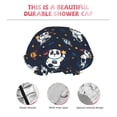 thumbnail image 3 of KLL Panda Astronaut Pattern Shower Cap & Bath Cap for Women,Reversible Oversized Waterproof Shower Caps for all Hair Lengths,Elastic Reusable Bathing Hair Cap, 3 of 6