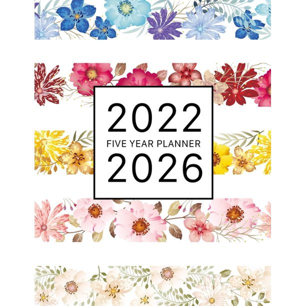 2022 2026 five year planner watercolor floral cover 60