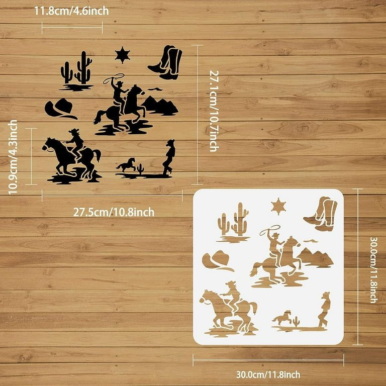 1Pc Western Cowboy Theme Painting Template Stencils 11.8x11.8inch for Painting on Wood Floor Wall and Tile - Walmart.com 1pc-western-cowboy-theme-painting-template-stencils-11-8x11-8inch-for-painting-on-wood-floor-wall-and-tile-walmart-com