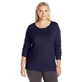 thumbnail image 1 of Just My Size Womens Plus Size Long Sleeve Tee Hanes Navy 2X, 1 of 2