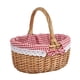 thumbnail image 4 of Cesta de picnic de mimbre con asa, cesta tejida a mano para envolver regalos, cesta de almacenamiento S rojo blanco, 4 of 9