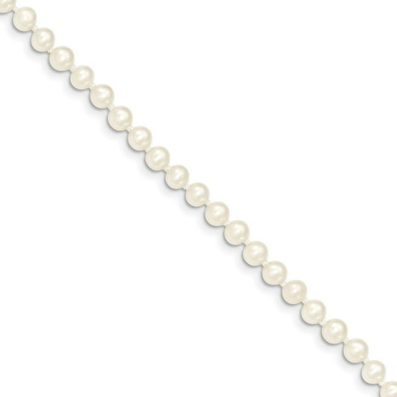 14K Yellow Gold necklace Pearl Freshwater Near Round White 18 in 4.5 mm