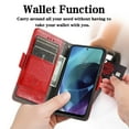 thumbnail image 2 of Case for Motorola Moto G71 Cover Leather Wallet Folio Case Book Design Flip Magnetic Closure - Red, 2 of 5