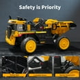 thumbnail image 5 of TOKTOO 12V Ride on Dump Truck, Kids Ride on Toys with Electric Dump Bed, Remote Control, Bluetooth, Yellow Ride on Cars, 5 of 7