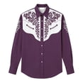thumbnail image 4 of Mens Printed Long Sleeve Shirt Festival Western Adventurer Casual Cowboy Button Down Top Clothes, 4 of 4