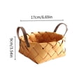 thumbnail image 2 of Hand Woven Bread Basket with Handle Storage Basket Fruit Basket Picnic Basket, Wood Chip Material Desktop Storage Box for Daily Storage, 2 of 11