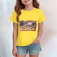 thumbnail image 2 of YDFCWXW 250 Years of Freedom Shirt V-Neck T-Shirt, Girl's Vintage Flag Patriotic Tee (1-2 Years, Yellow), 2 of 4
