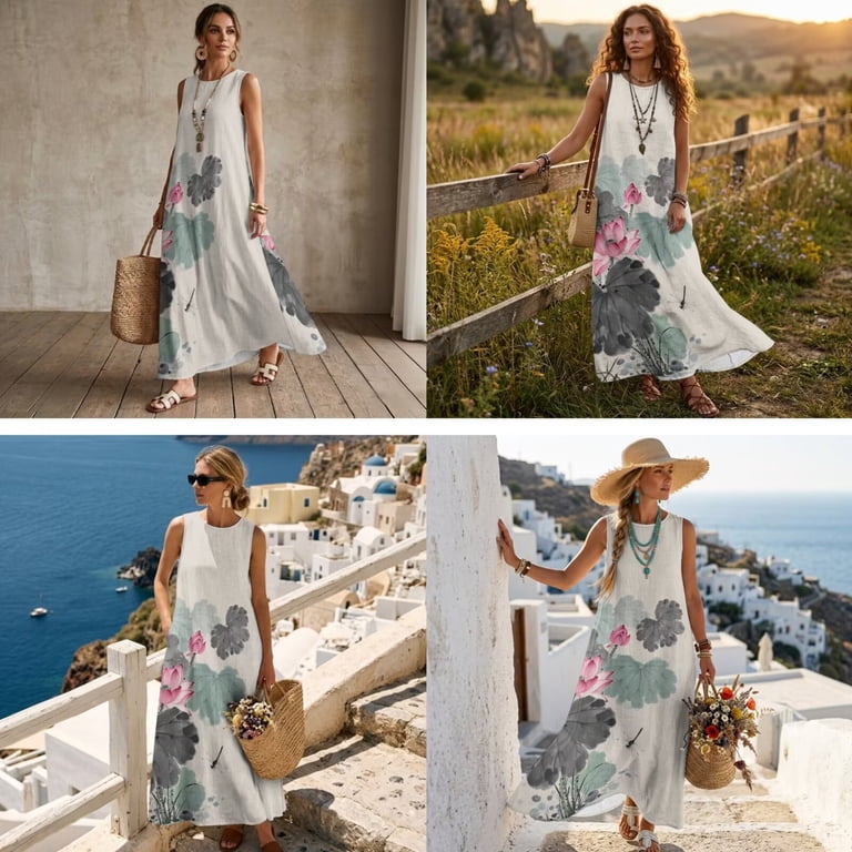 maxi beachwear dresses for women Vacation fitting silhouette offers comfort without sacrificing style Renewold Oriental Maxi Dresses for