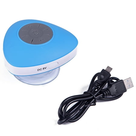 Music Speakers Bluetooth Rechargeable Waterproof Bluetooth Speaker Wireless Streaming Music Player for Shower, Boats, Outdoor (Blue) ()