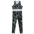 thumbnail image 3 of CHICTRY Kids Girls Camouflage Print Sports Suit Sleeveless Racer Back Crop Top with Athletic Leggings Active Set Army_Green 14, 3 of 7
