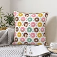 thumbnail image 6 of Haiem Colorful Donuts Print Velvet Soft Solid Decorative Square Throw Pillow Covers Set with Elegant Piping Christmas Cushion Case for Sofa Bedroom Car-20"x20", 6 of 8