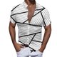 thumbnail image 1 of Playeras Y Camisas Para Hombre Hombres Casual Manga corta Primavera Verano Turndown Neck 3D Impreso Camisas Moda Top Blusa Camisas (White, S), 1 of 4