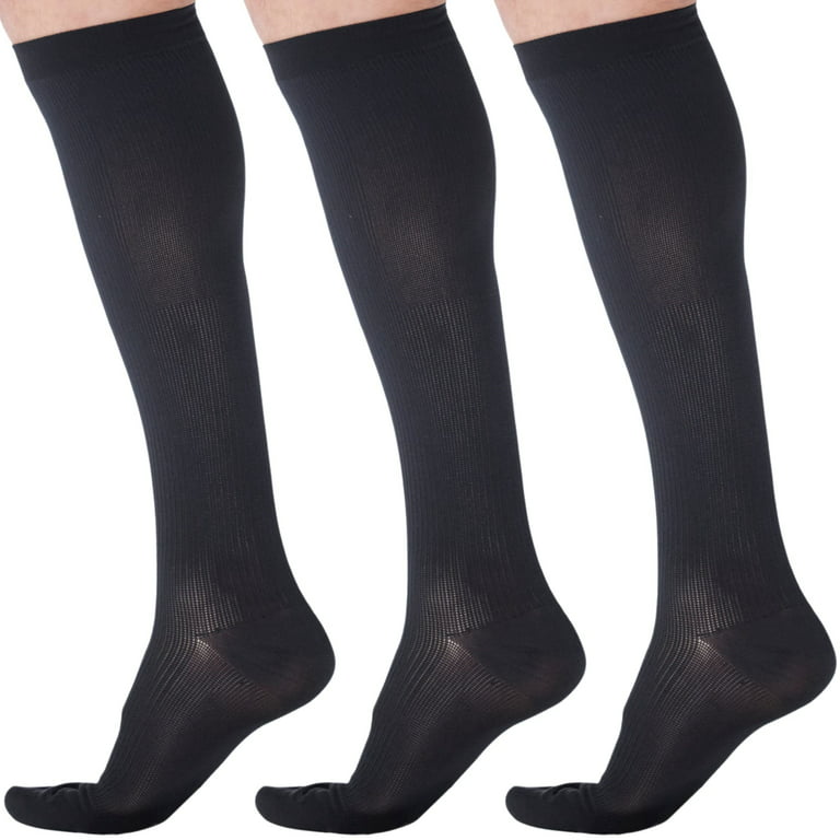 Made in USA - Extra Wide Unisex Support Stockings 20-30mmHg - Black,  2X-Large