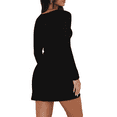 thumbnail image 4 of SOMER Dresses for Women Cocktail Long Sleeve Dress for Women Sexy Bodycon Mini Boat Neck Casual Black Dress, 4 of 7