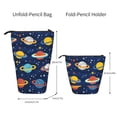 thumbnail image 2 of Bingfone Planets and Stars Print Telescopic Pencil Bag Pen Holder Pop Up Stationery Case, Stand-up Retractable Transformer Bag Standing Organizer, 2 of 6