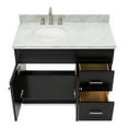 thumbnail image 5 of Ariel Hamlet 43 In. Left Offset Oval Sink Vanity With 1.5 In. Carrara White Countertop In Black, 5 of 11
