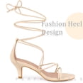 thumbnail image 4 of Sandalias con cordones Perphy para mujer tacón bajo Beige 36, 4 of 5