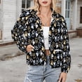 thumbnail image 3 of Jackets for Women Winter Coat Jackets Flannel Stand Collar Jacket(Heart Paws on Black,Size:S-4XL), 3 of 7