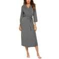 thumbnail image 2 of Sakmal Night dress for Women with Pockets Sleepwear Robe House Dress Gray Long Sleeve Nightgowns, 2 of 5