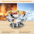 thumbnail image 3 of Ataucjin 4 Pack Chafing Dishes for Buffet with Lid,5QT Round Stainless Steel Chafer and Food Warmers with Food & Water Pan, Lid, Frame, Fuel Holder for Catering, Parties, Events, Wedding, Camping, 3 of 7