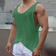 thumbnail image 2 of Mens Workout Tank Tops Summer Sports Knitted Sleeveless Tee Shirts Loose Quick Dry Muscle Tops Green XL, 2 of 7
