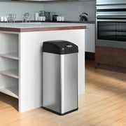 iTouchless 13 Gallon Sensor Kitchen Trash Can with AbsorbX Odor Filter, Stainless Steel