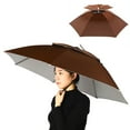thumbnail image 1 of Graflsoa Double-Layer Windproof Rainproof Fishing Umbrella, Large 95cm, Coffee Brown, 1 of 6