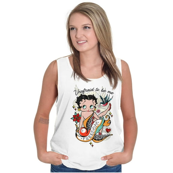 Betty Boop Unafraid To Be Me Tattoo Women Plus Size Tank Top Brisco Brands 2X