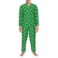 thumbnail image 3 of Sikiie St Patrick's Day Print Mens Pajama Set, Soft Warm Long Sleeve Sleepwear, Cozy Button-Down Pjs for Men-X-Large, 3 of 7