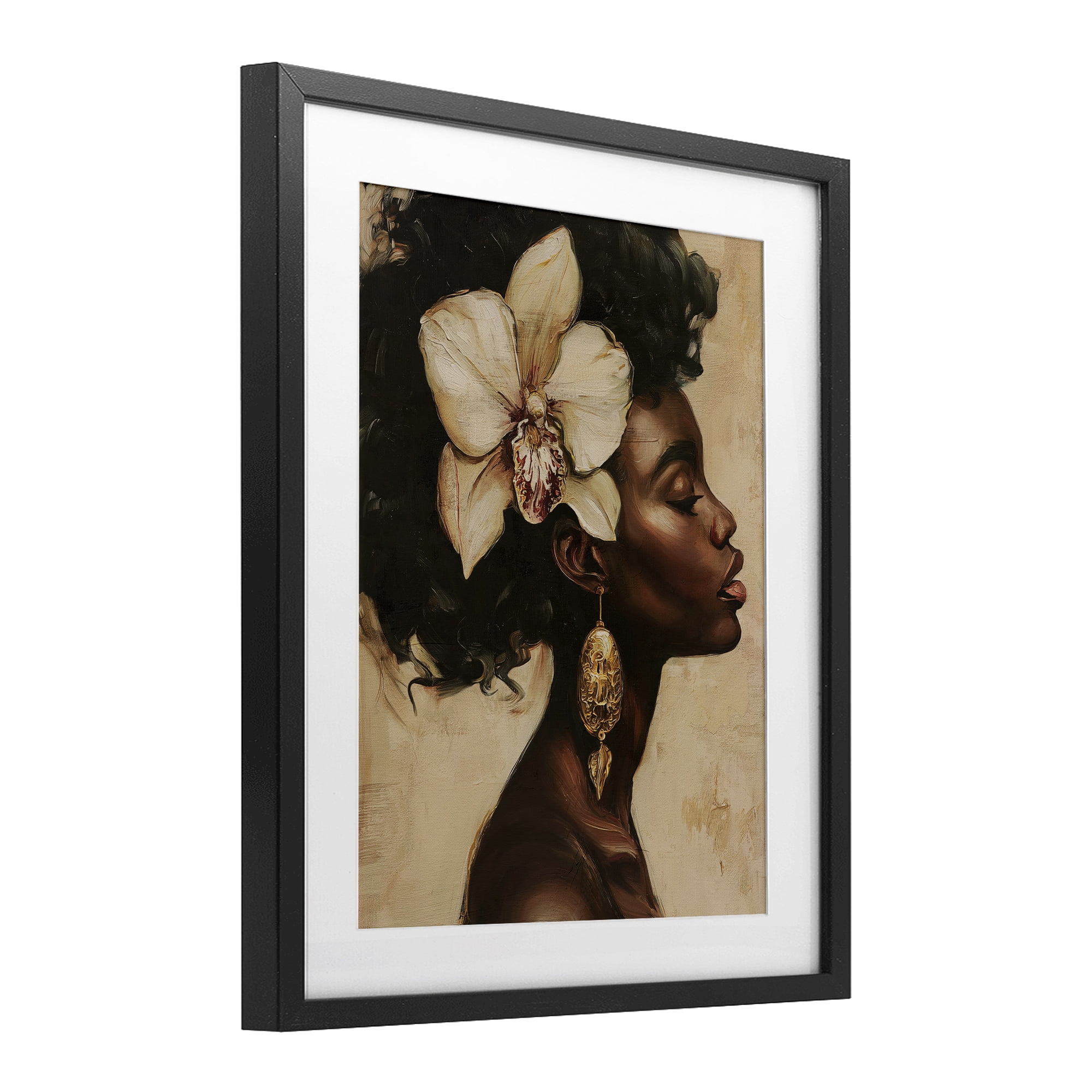 Stupell Industries Orchid Majesty Portrait Black Framed Print Under Glass, design by Svetlana Aleynikova