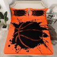 thumbnail image 2 of Basketball Bedding Sets King Size Sports Bed Sheets Black Basketball Print Sheet Set Basketball Player Birthday Gift Sheet Set Ball Sports Games Fitted Sheet, 2 of 6